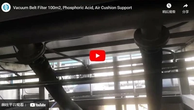 Filtro de correia de vácuo 100m2, Ácido fosfórico, Suporte de almofada de ar